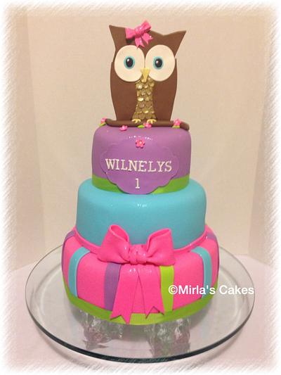 Owl birthday, Cake - Cake by Mirlascakespr
