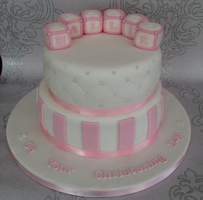 Girls christening cake - Cake by silversparkle