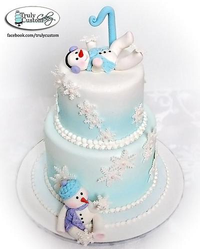 Snowbabies first birthday cake - Cake by TrulyCustom