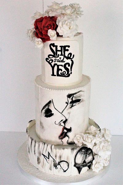 She said yes! - Cake by N SUGAR ART