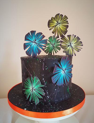 Firework party cake  - Cake by Dawn Wells