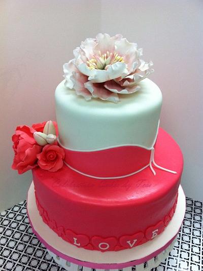 Valentine's Day Bridal Shower Cake - Cake by Maria
