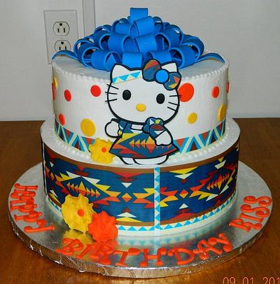 Tribal Hello Kitty.  - Cake by Maureen