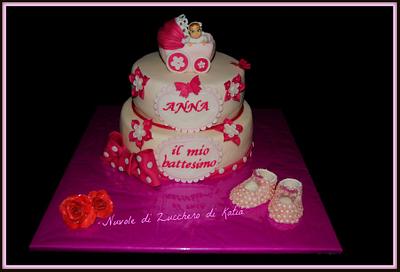 Baptism in pink - Cake by NuvolediZuccherodiKatia
