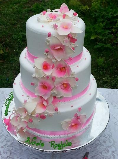 Pretty in Pink and White - Cake by Michelle's Sweet Temptation
