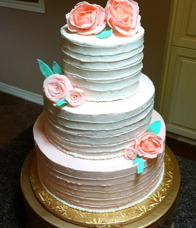 Pretty in Peach Buttercream  - Cake by Yum Cakes and Treats