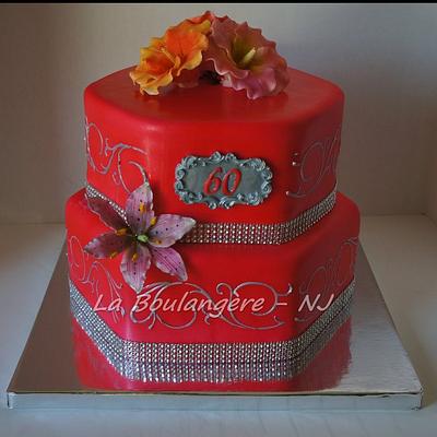 Hibiscus and Orchid Cake - Cake by KAT