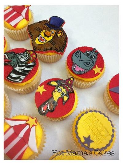 Hand Painted Madagascar 3 Cupcakes - Cake by Hot Mama's Cakes