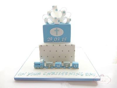 Baby Boy Christening Cake - Cake by Cakes by Sian