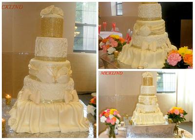 A 5 TIER GOLD WEDDING CAKE - Cake by Linda