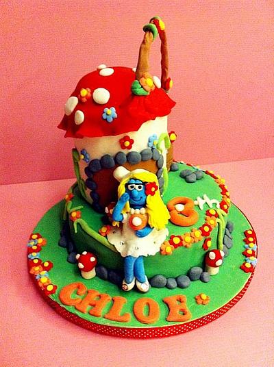 Smurfette Garden - Cake by Bellebelious7