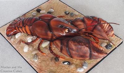 Crayfish Cake Carved and Airbrushed - Cake by Mother and Me Creative Cakes