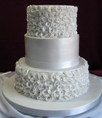 Rolled Roses Wedding Cake - Cake by Sugarart Cakes