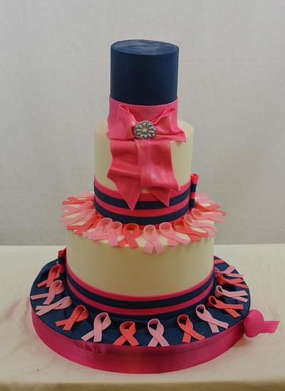 Pink Ribbon Cake - Cake by Sugarpixy