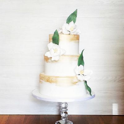 Magnolia Wedding Cake - Cake by Divine Bakes