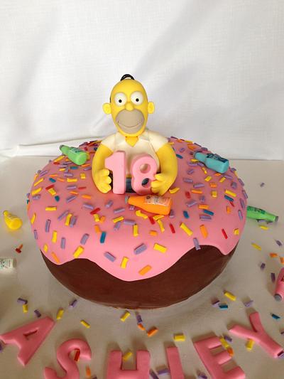 Home Simpson in a Donut - Cake by Nicki Sharp