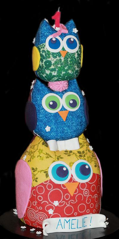 Fabric Toy Owls - Cake by Nada