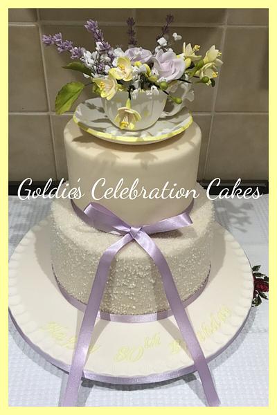 80th birthday cake  - Cake by Goldie's Celebration Cakes