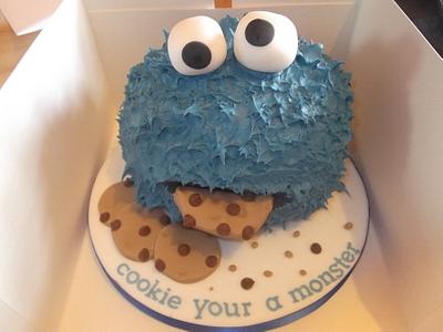 3d cookie monster cake  - Cake by Tracey