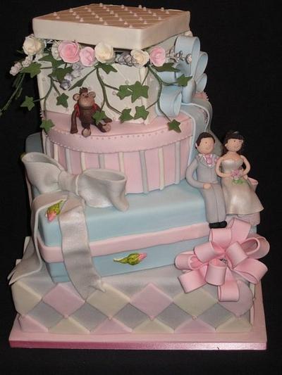 Pacels of cake with a sugar box filled with flowers - Cake by Rosy