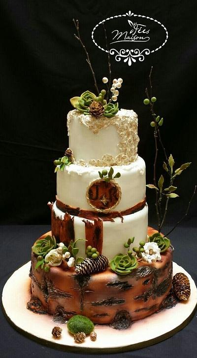  Wedding Cake Nature Theme - Cake by Fées Maison (AHMADI)