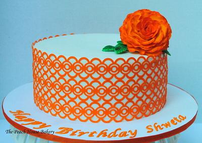 Filigree birthday cake - Cake by The Peach House Bakery