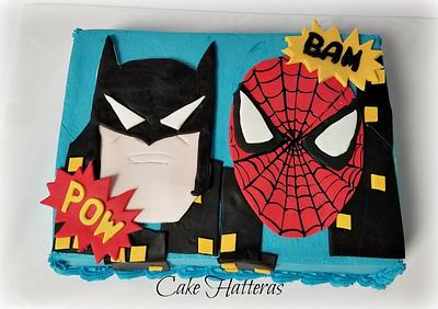 Batman vs Spiderman - Cake by Donna Tokazowski- Cake Hatteras, Martinsburg WV