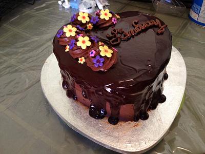 Whipped & poured ganache - Cake by Leslie2215