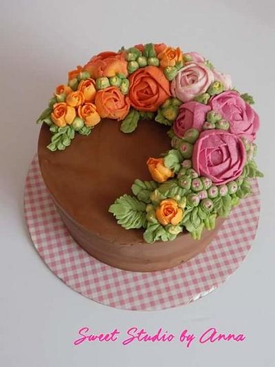 Buttercream flower cake - Cake by Anna Augustyniak 