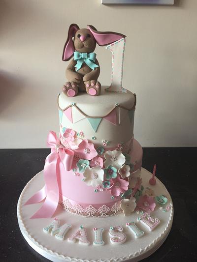 Cute rabbit 1stbirthday cake  - Cake by Donnajanecakes 