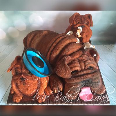 Naughty Pups & Grumpy Granddad - Cake by Mr Baker's Cakes