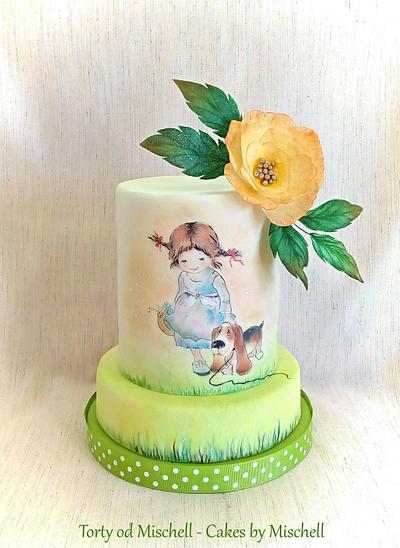 Hand painted little girl - Cake by Mischell