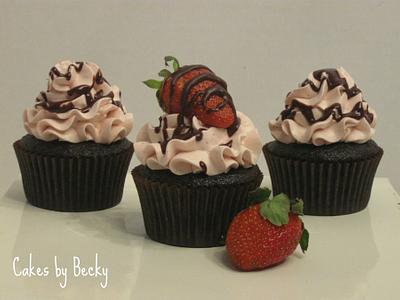 Chocolate Covered Strawberry Cupcakes - Cake by Becky Pendergraft