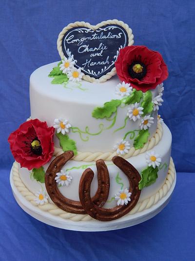 County Engagement cake - Cake by Elizabeth Miles Cake Design