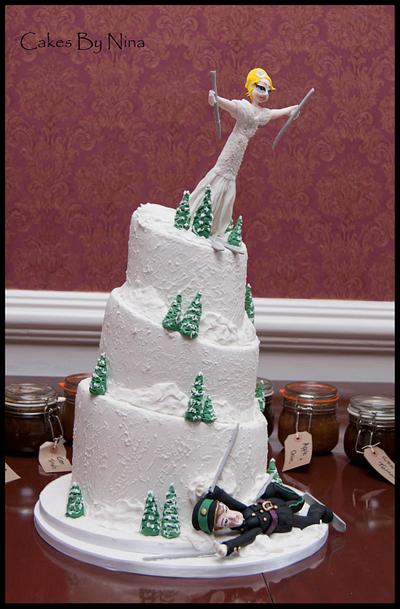 Skiing Romance - Cake by Cakes by Nina Camberley