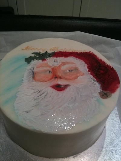 painted santa christmas cake  - Cake by alison1966