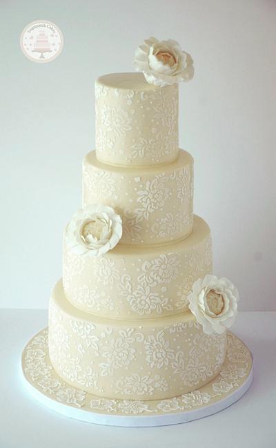 Stencilled Wedding - Cake by Sugarpatch Cakes