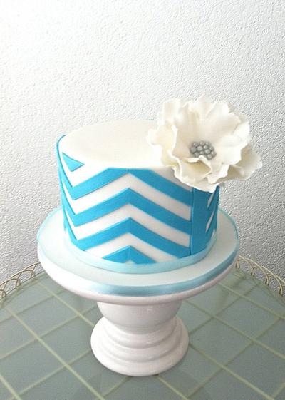 Blue Chevron - Cake by Olivia's Bakery