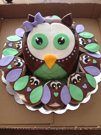 owl cake for a bridal shower. - Cake by Samantha Corey