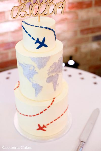 Travel themed wedding cake - Cake by Kasserina Cakes