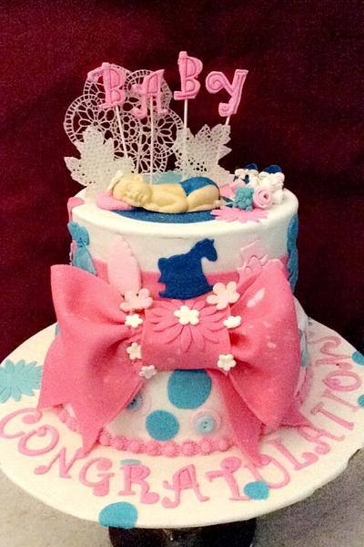 Baby shower cake  - Cake by Bakesandcrumbs123
