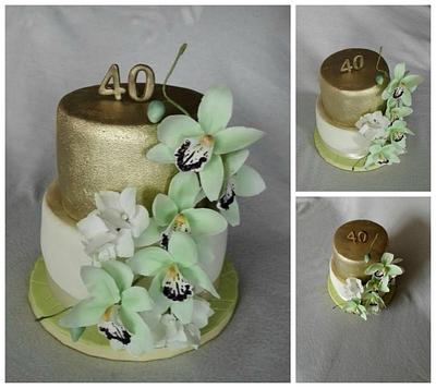Green orchids  - Cake by Anka