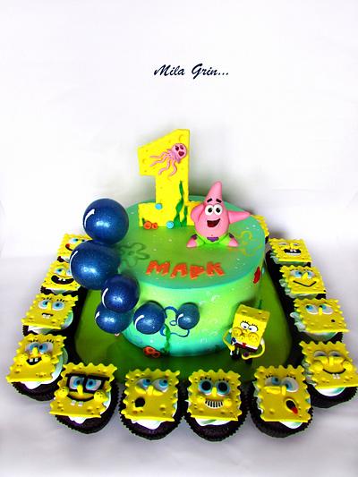 SpongeBob and soap bubbles - Cake by Mila