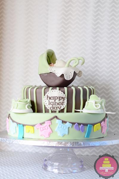 Pram & Booties theme Cake - Cake by Radhika Bhasin