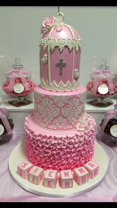 Elegant Birdcage christening cake  - Cake by Fiona's  cakes melbourne 
