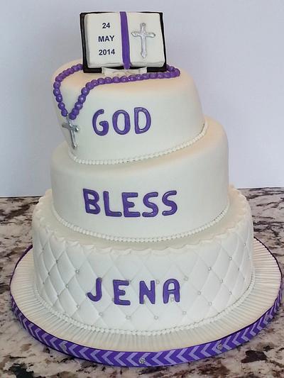 Pure White with Purple Accents - Cake by Enza - Sweet-E