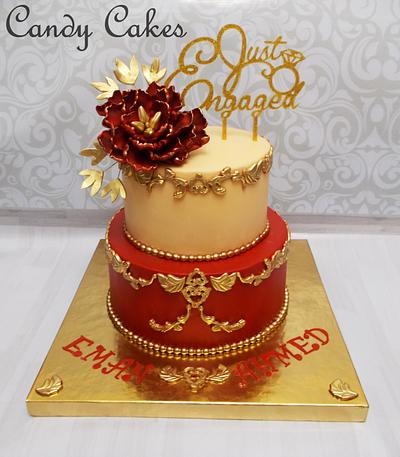 Red engagement cake :) - Cake by Eman Sobhy