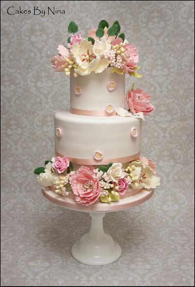 Floral Blush - Cake by Cakes by Nina Camberley