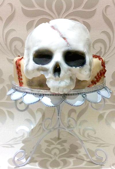 Horrific Brain & Skull Cake - Happy Halloween - Cake by Linze Clark 