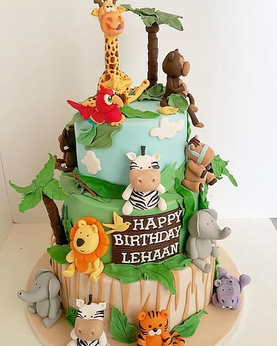 Jungle theme cake - Cake by Shafaq's Bake House